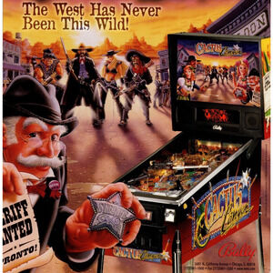 Cactus Canyon Pinball Flyer Original NOS Art 1998 Cowboys Wild Western Vintage